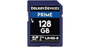 Delkin Prime 128GB SD UHS-II V60 SD Card 2 Pack